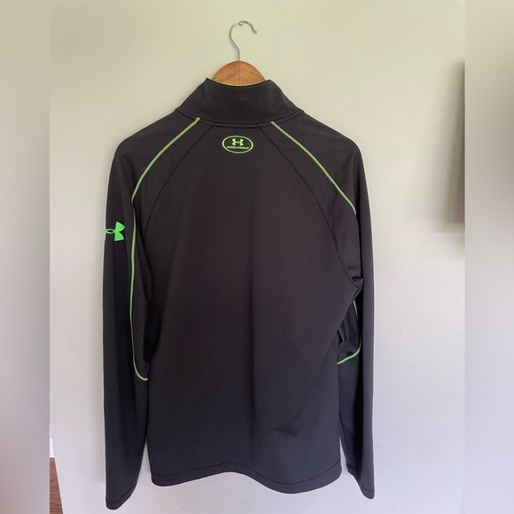 Black Under Armour Quarter Zip with Neon Green Details | Size Large - Picture 2 of 5